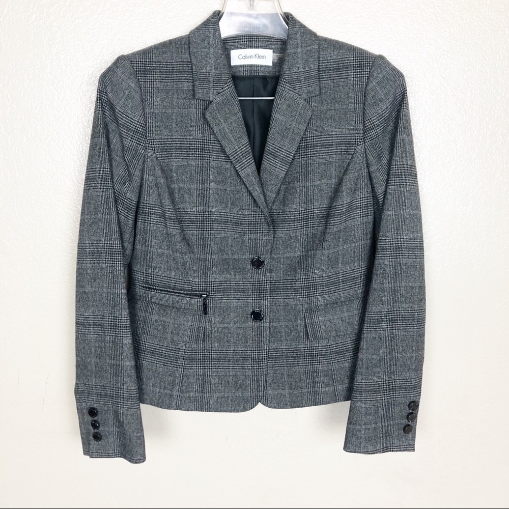 Calvin Klein Gray Blazer size 8P